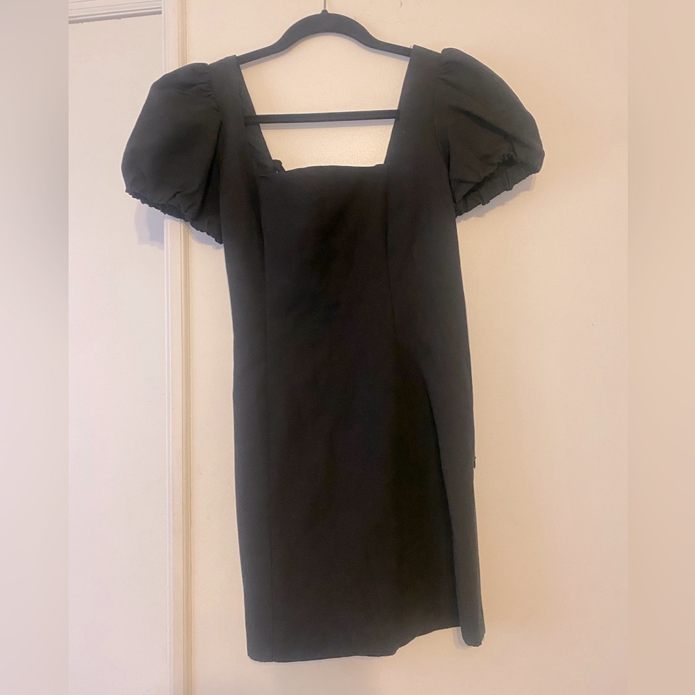 Black puff sleeve dress